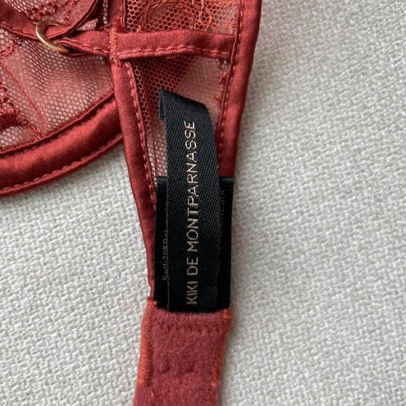 Kiki De Montparnasse Handcuff Demi Bralette Burgundy Women’s Size 34B - Picture 4 of 5